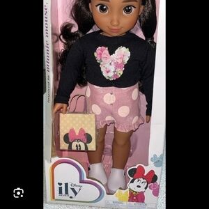Pink Polka Dot Outfit Doll with Black Floral Top